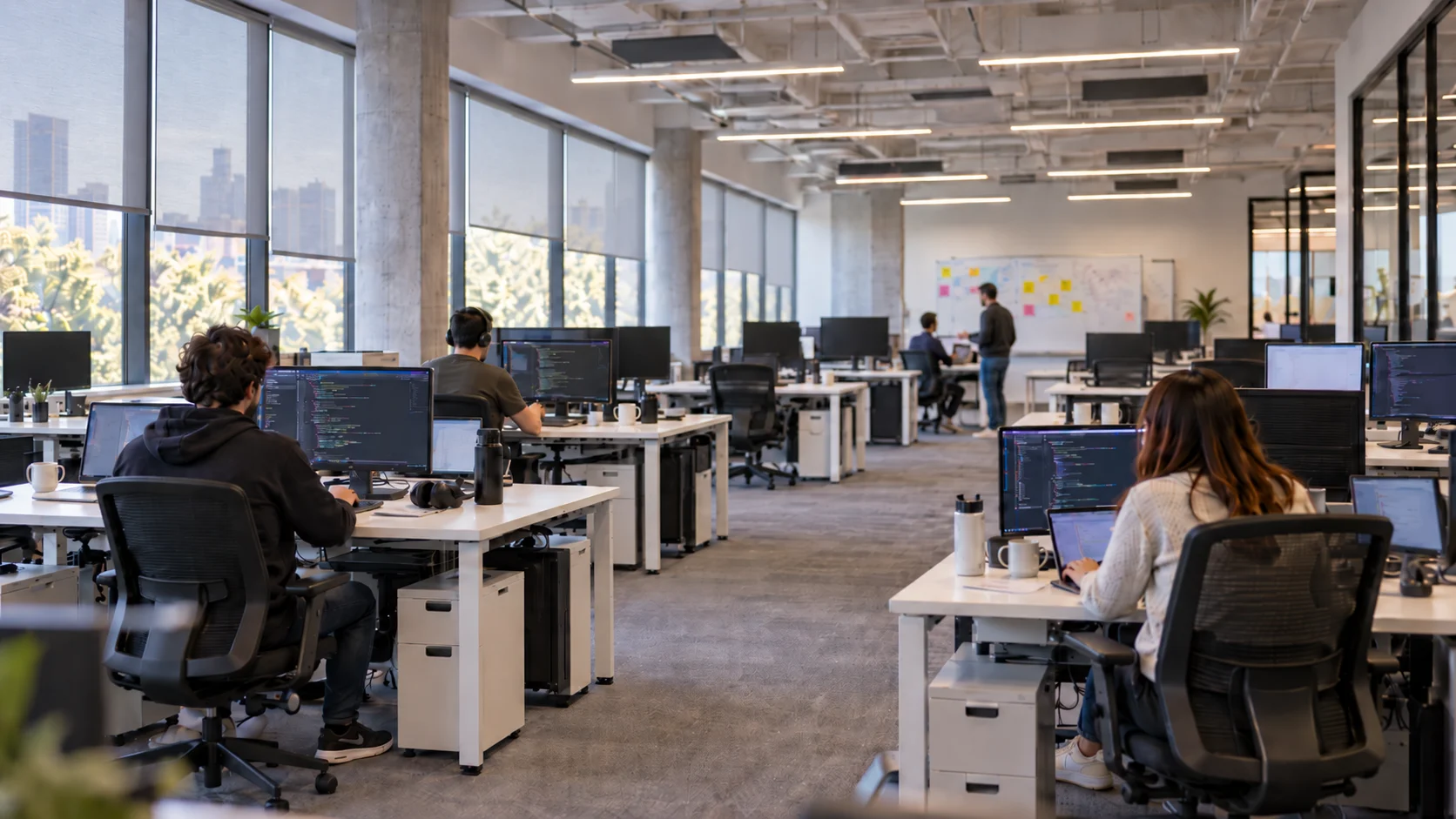 Biuro bilans.ai — zespół przy pracy w open space